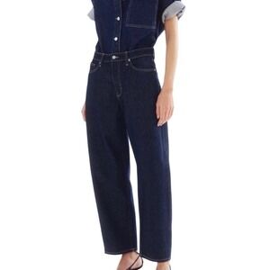 Y2K Inspired HM Denim Barrel Jeans‎ Loose Fit High Waist Dark Wash Women US 6